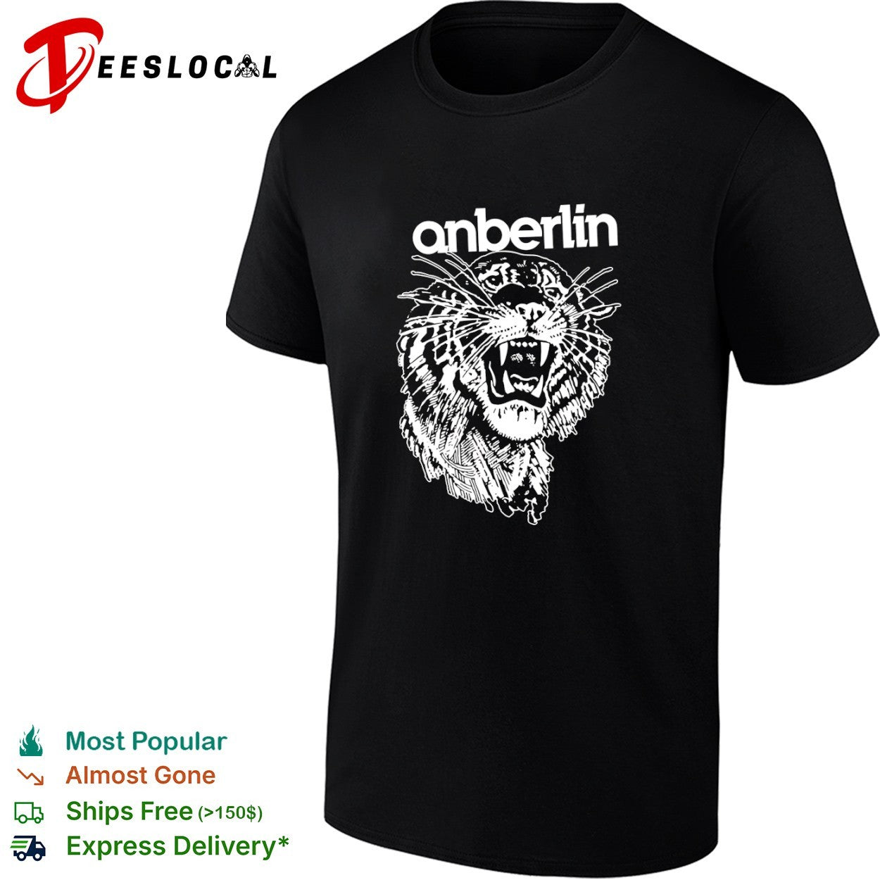 Anberlin band tiger head logo shirt