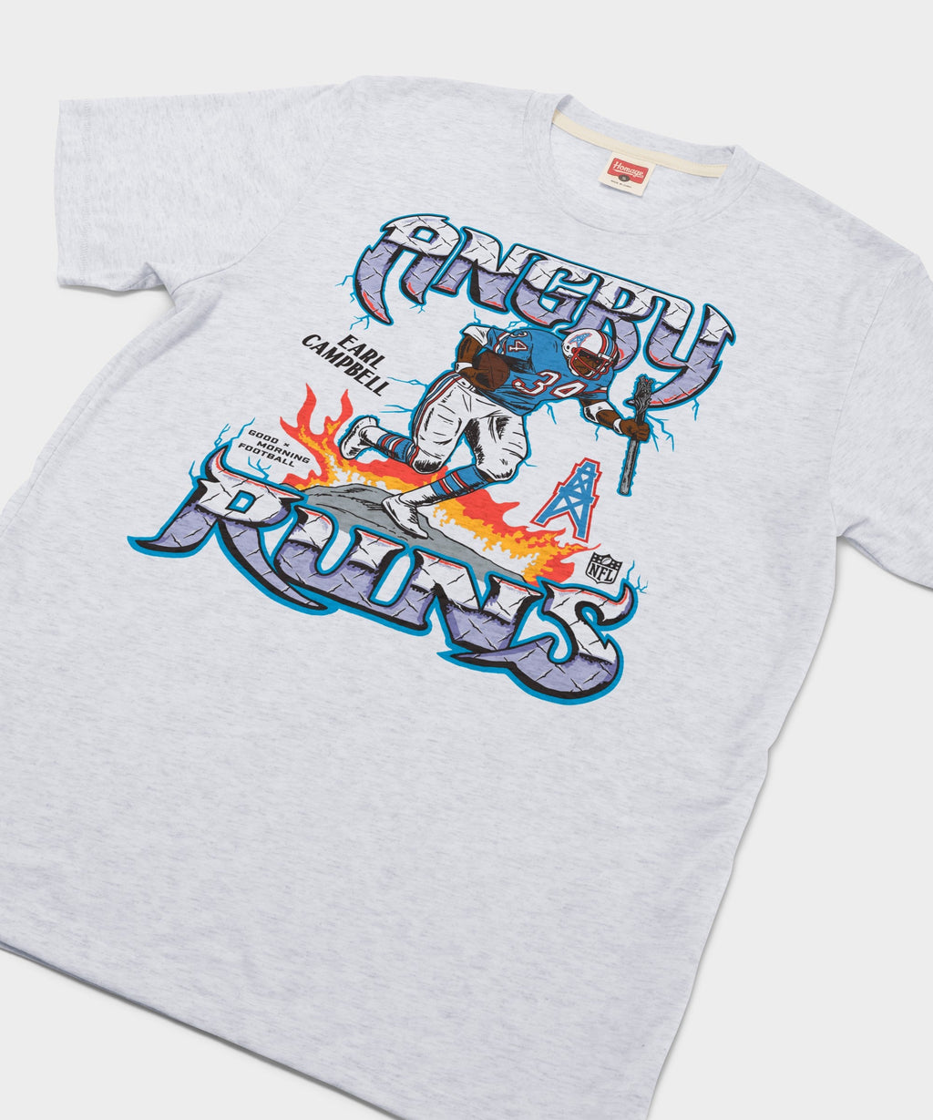 Angry Runs Oilers Earl Campbell