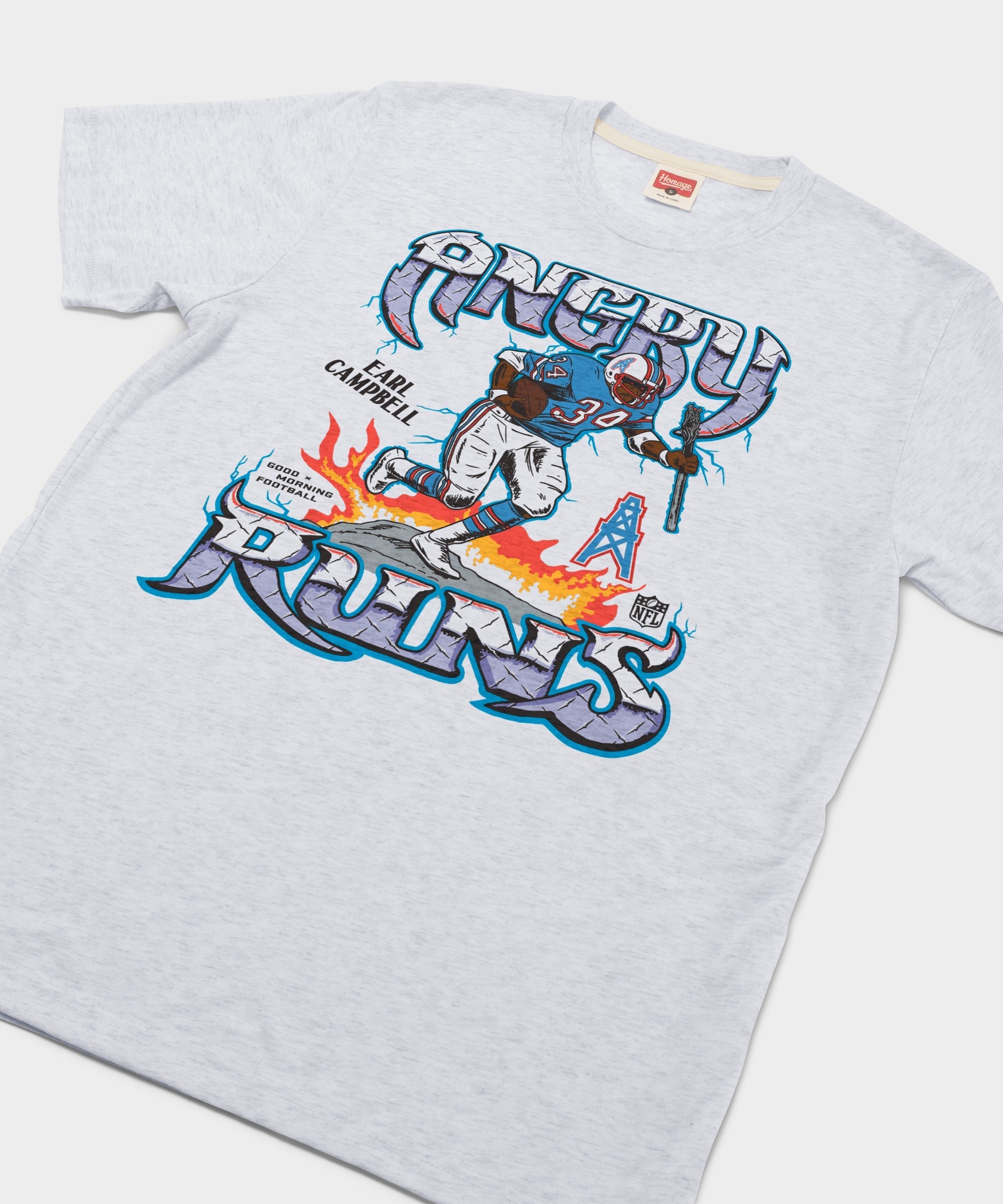 Angry Runs Oilers Earl Campbell