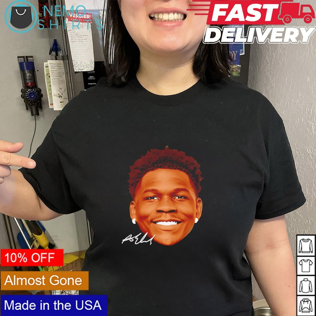 Anthony Edwards head face signature shirt