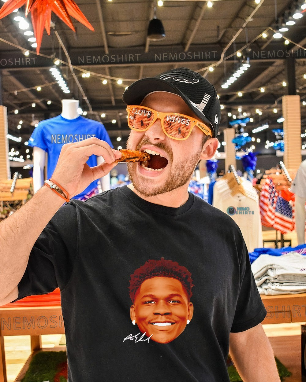 Anthony Edwards head face signature shirt