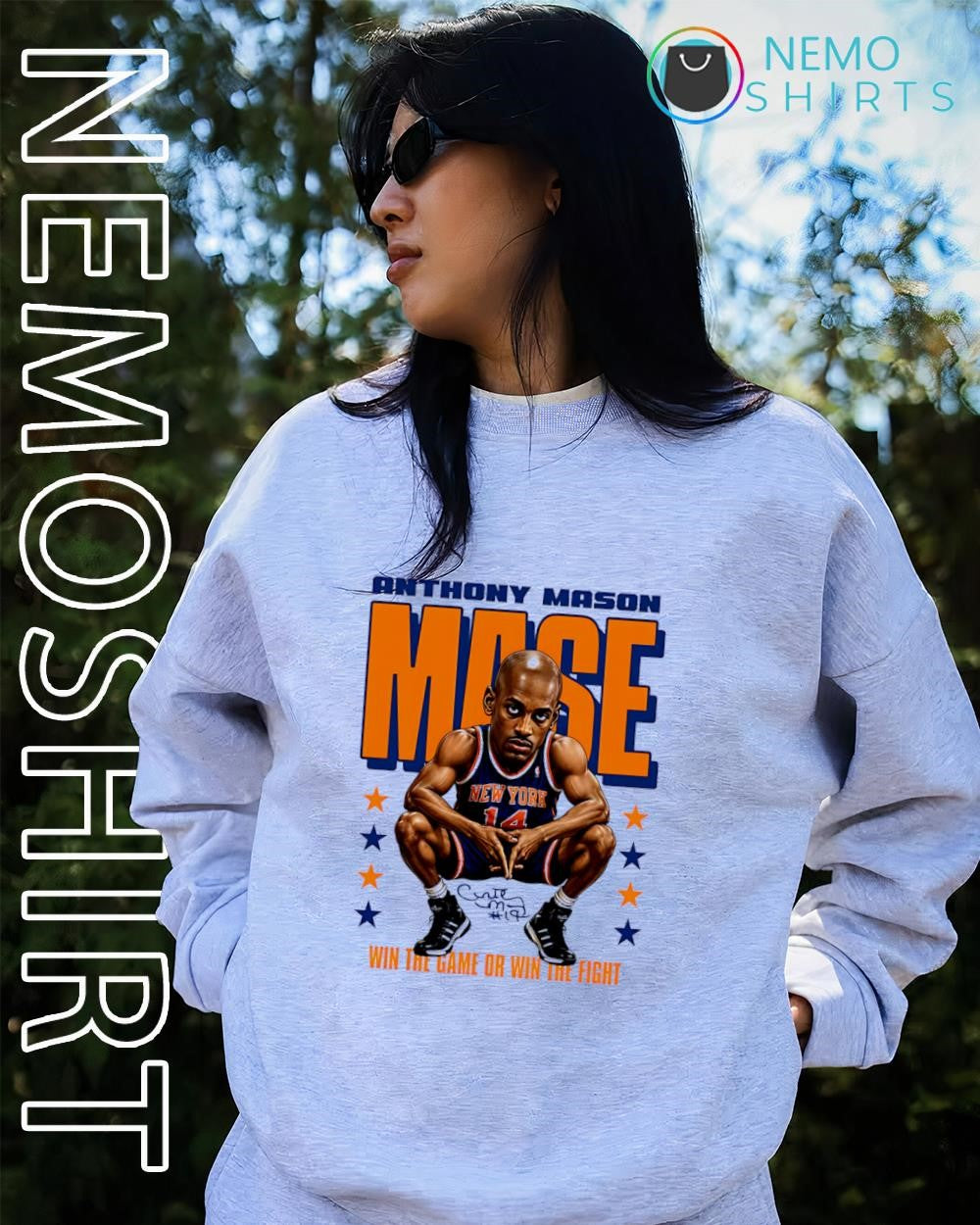 Anthony Mason New York Knicks renowned forward win the game or win the fight signature shirt
