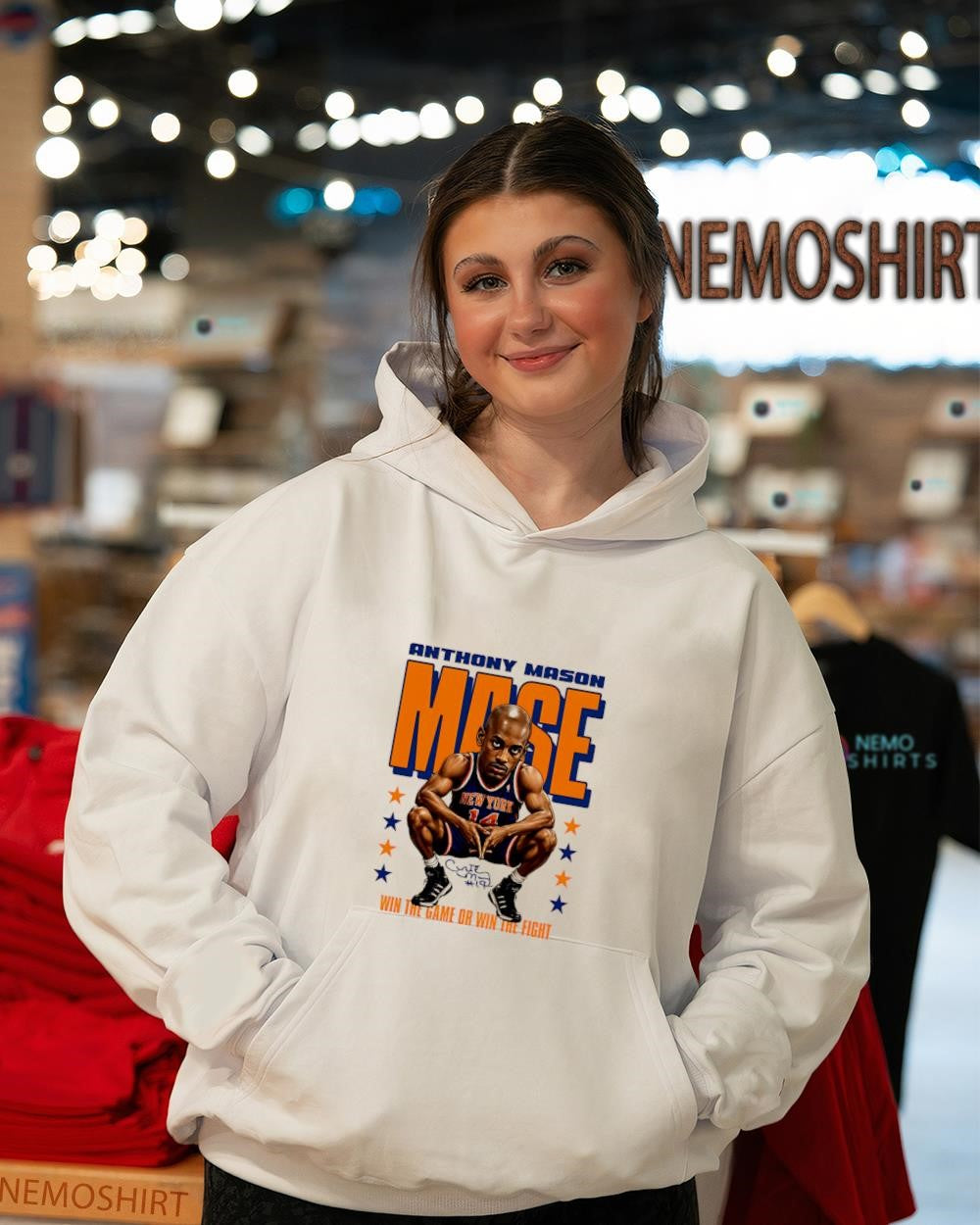 Anthony Mason New York Knicks renowned forward win the game or win the fight signature shirt