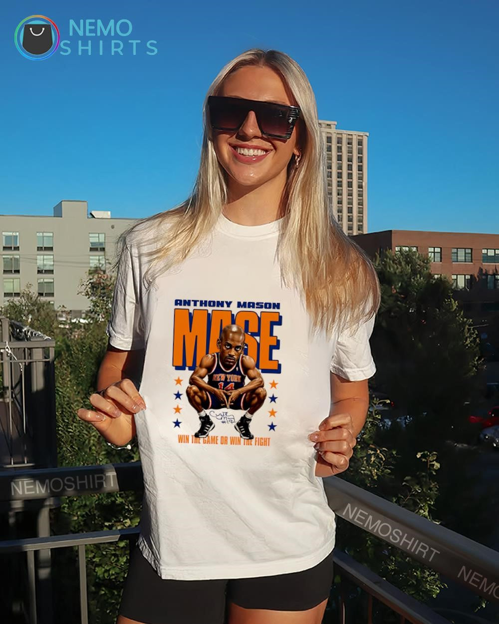 Anthony Mason New York Knicks renowned forward win the game or win the fight signature shirt
