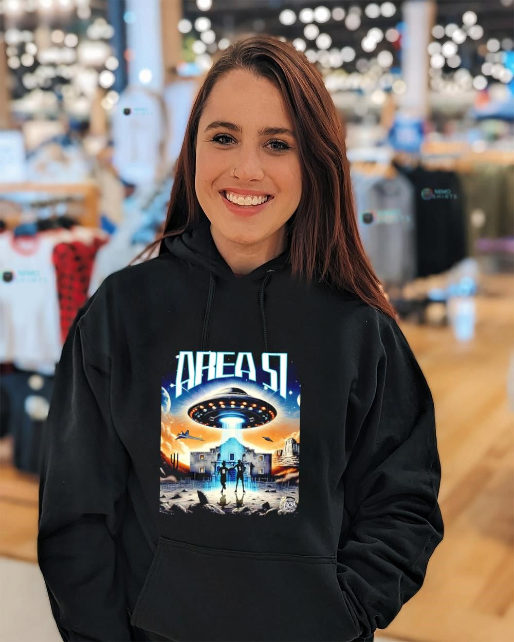 Area 51 alien UFO baseball players shirt
