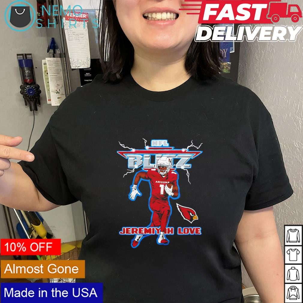 Arizona Cardinals Jeremiyah Love NFL Blitz logo shirt