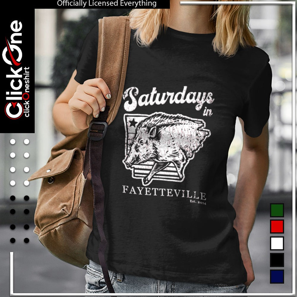 Arkansas Razorbacks Saturdays in Fayetteville Est 2014 shirt