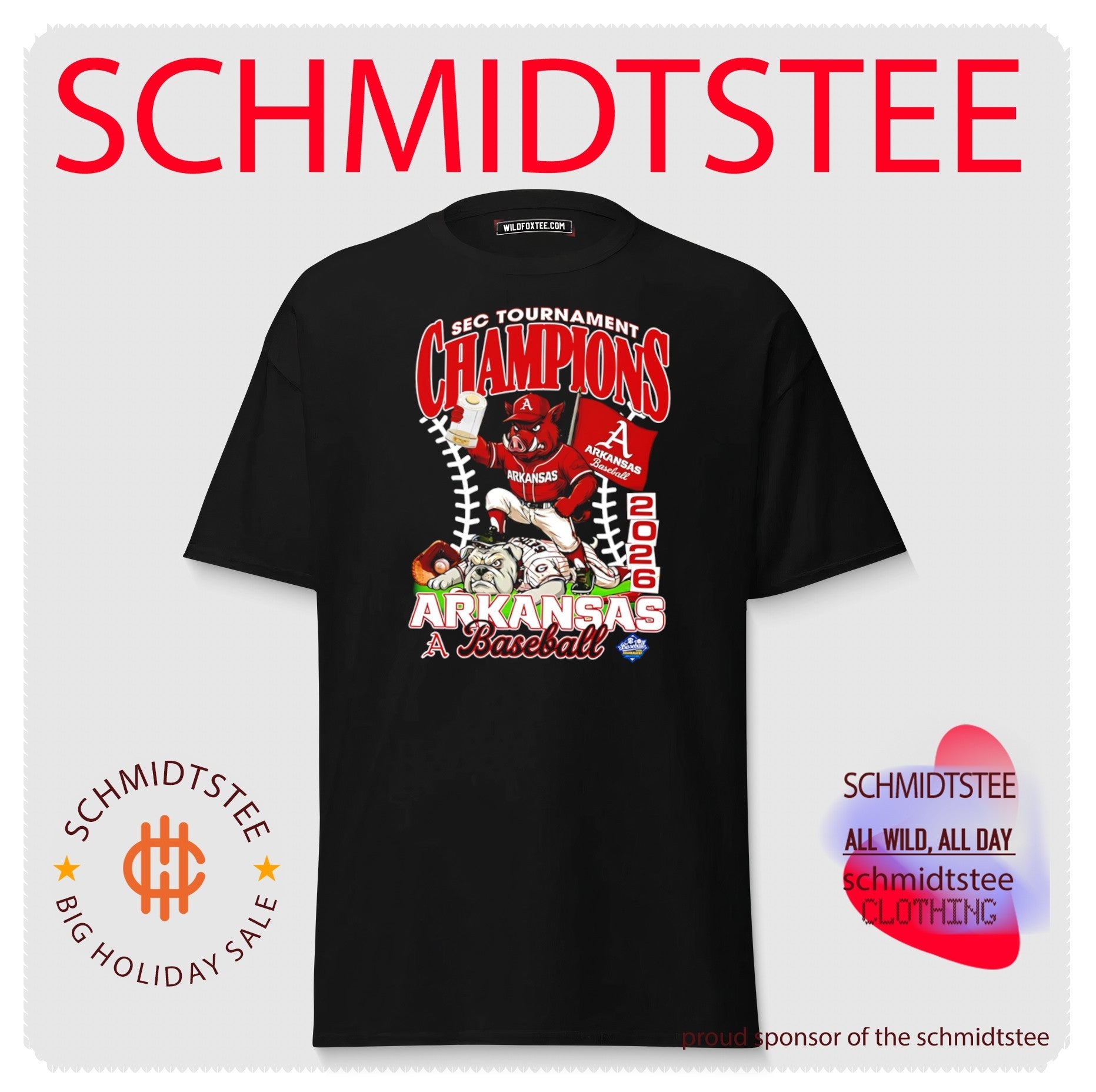 Arkansas Razorbacks baseball 2026 SEC Tournament Champions mascot shirt