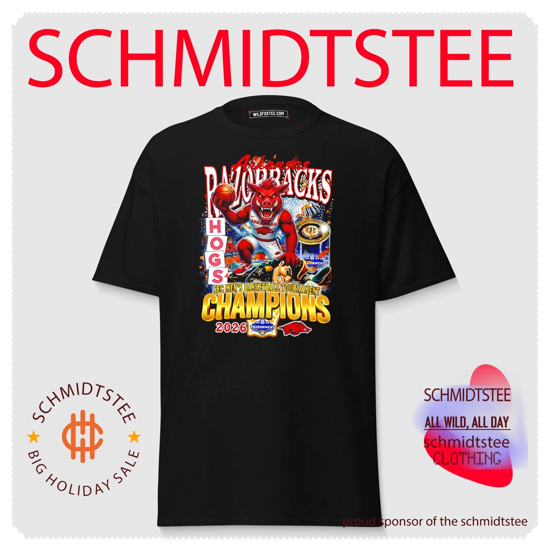 Arkansas Razorbacks mascot SEC Mens Basketball Tournament Champions shirt