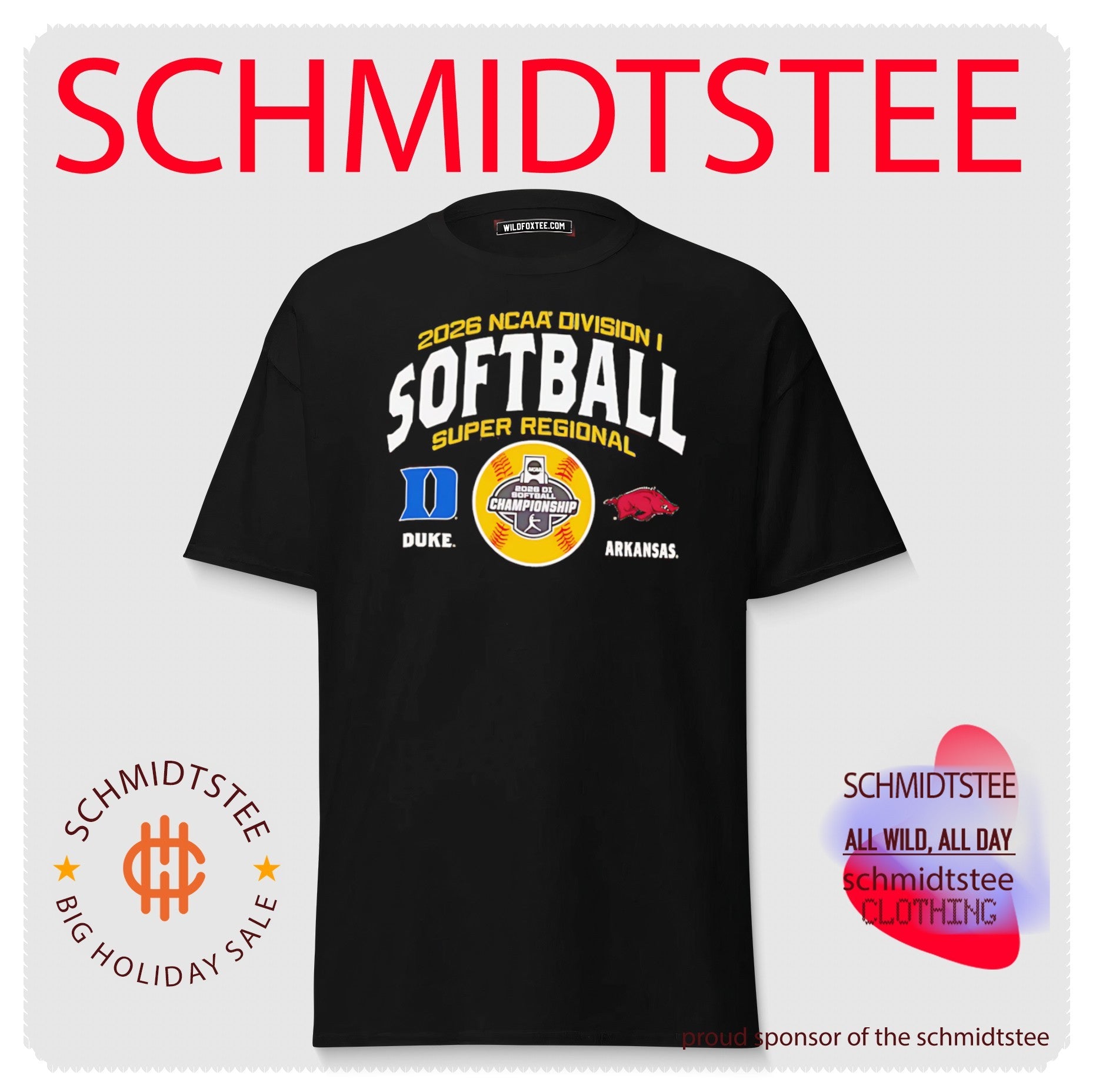 Arkansas Razorbacks vs. Duke Blue Devils 2026 NCAA Softball Super Regional Matchup shirt