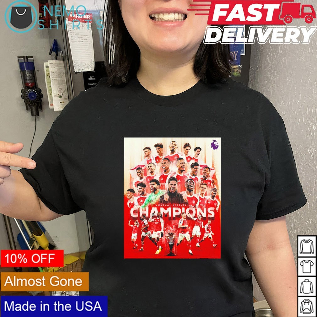 Arsenal 2025 26 Premier league champions players graphic shirt