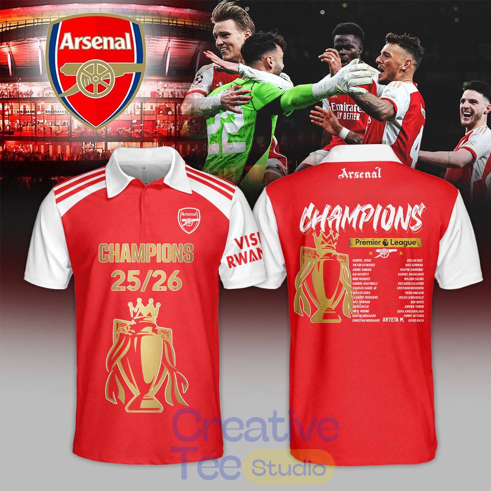 Arsenal 2026 Premier League Champions Polo Shirt