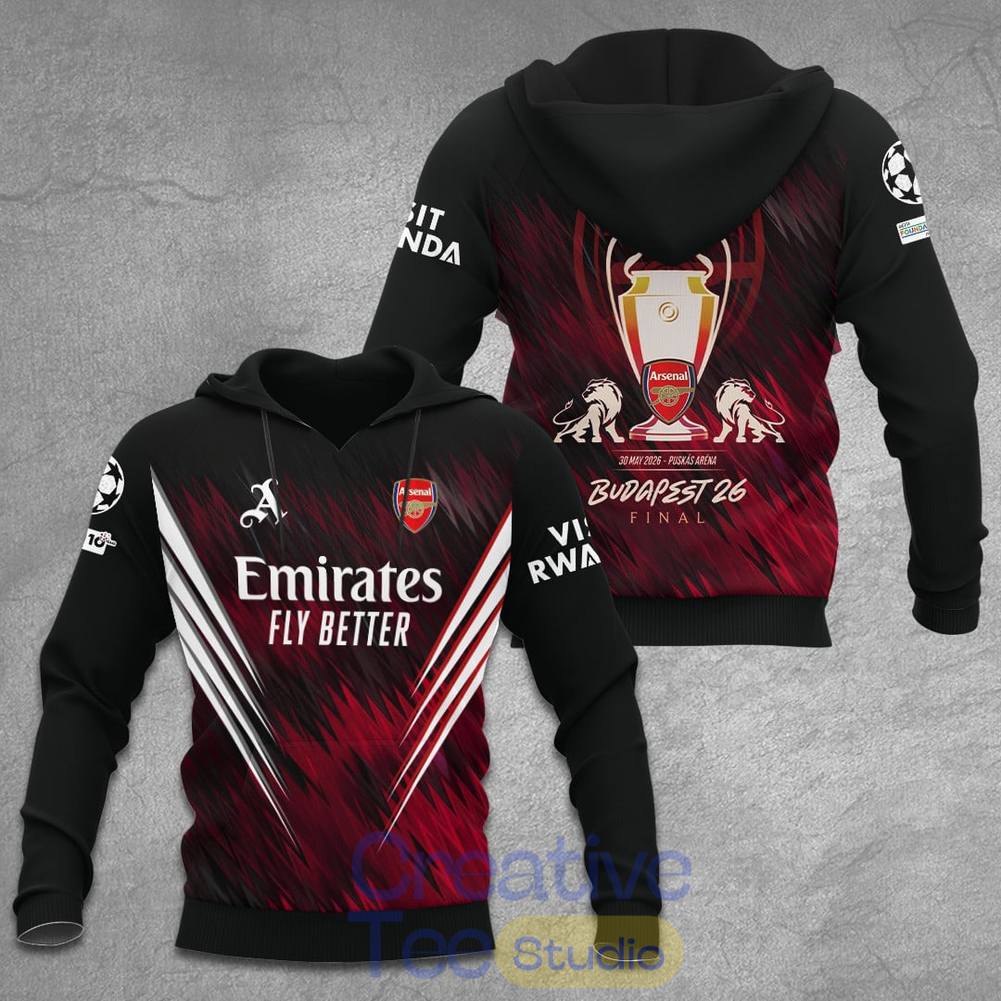 Arsenal F.C Champions League Budapest Final 2026 Tee Hoodie