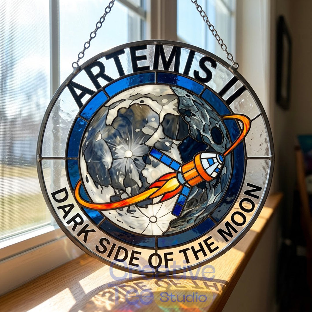 Artemis II Crewed Lunar Mission Premium ATM Suncatcher Home Decor