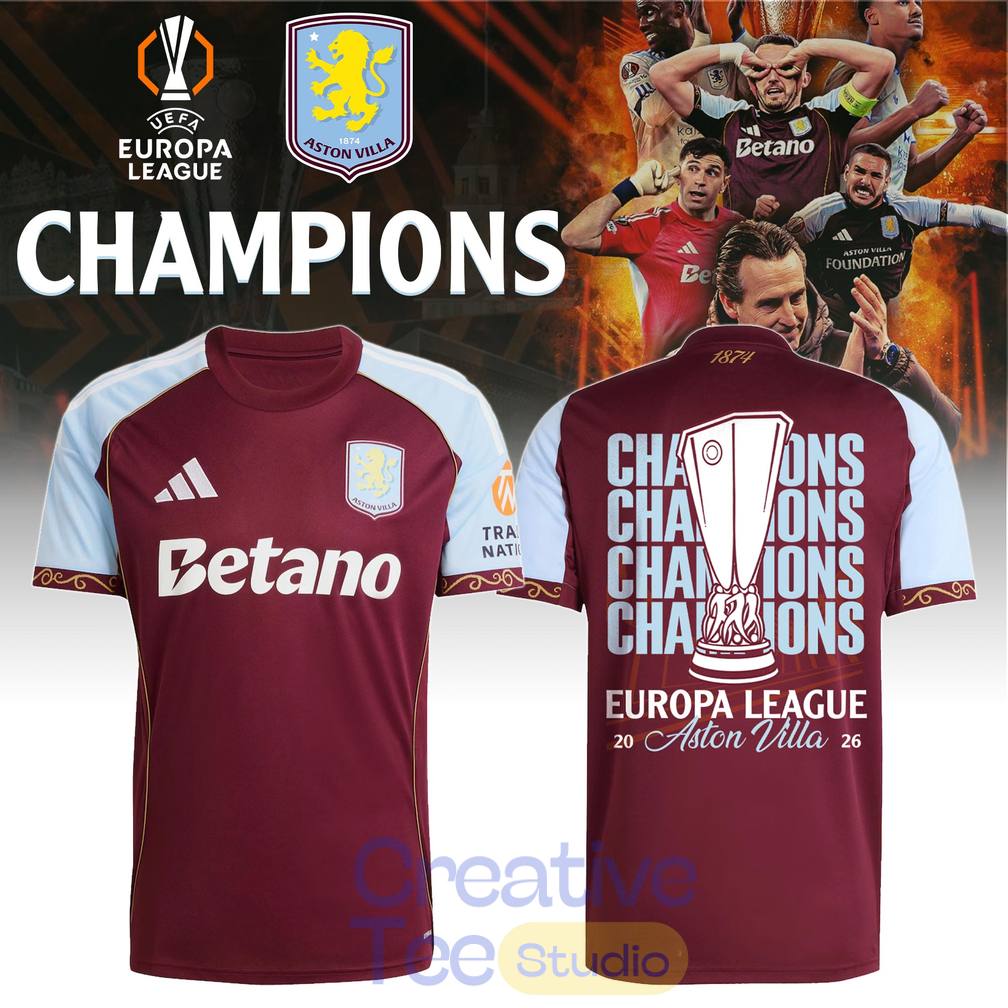 Aston Villa Europa League Champions 2026 Limited Edition Soccer Jersey