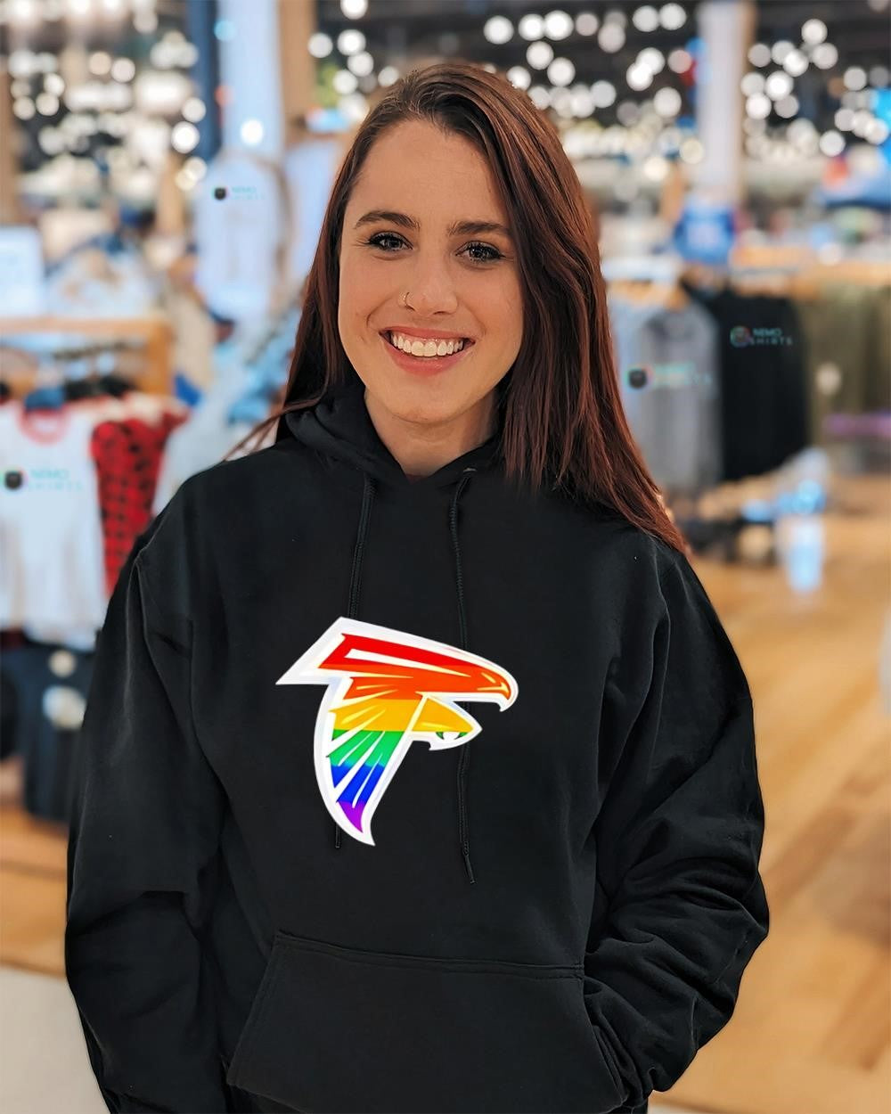 Atlanta Falcons Pride Rainbow LGBTQ inclusion logo shirt