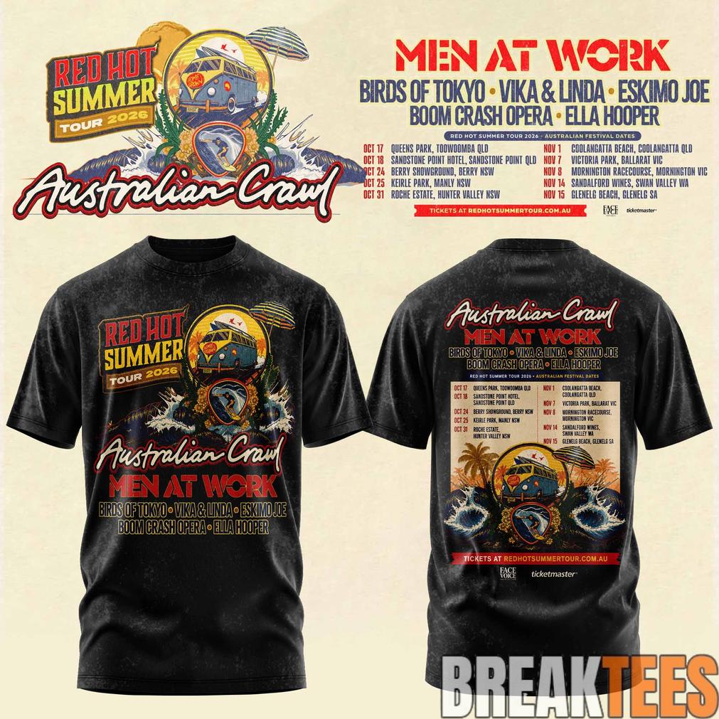 Australian Crawl – Red Hot Summer Tour 2026 3D T-Shirt
