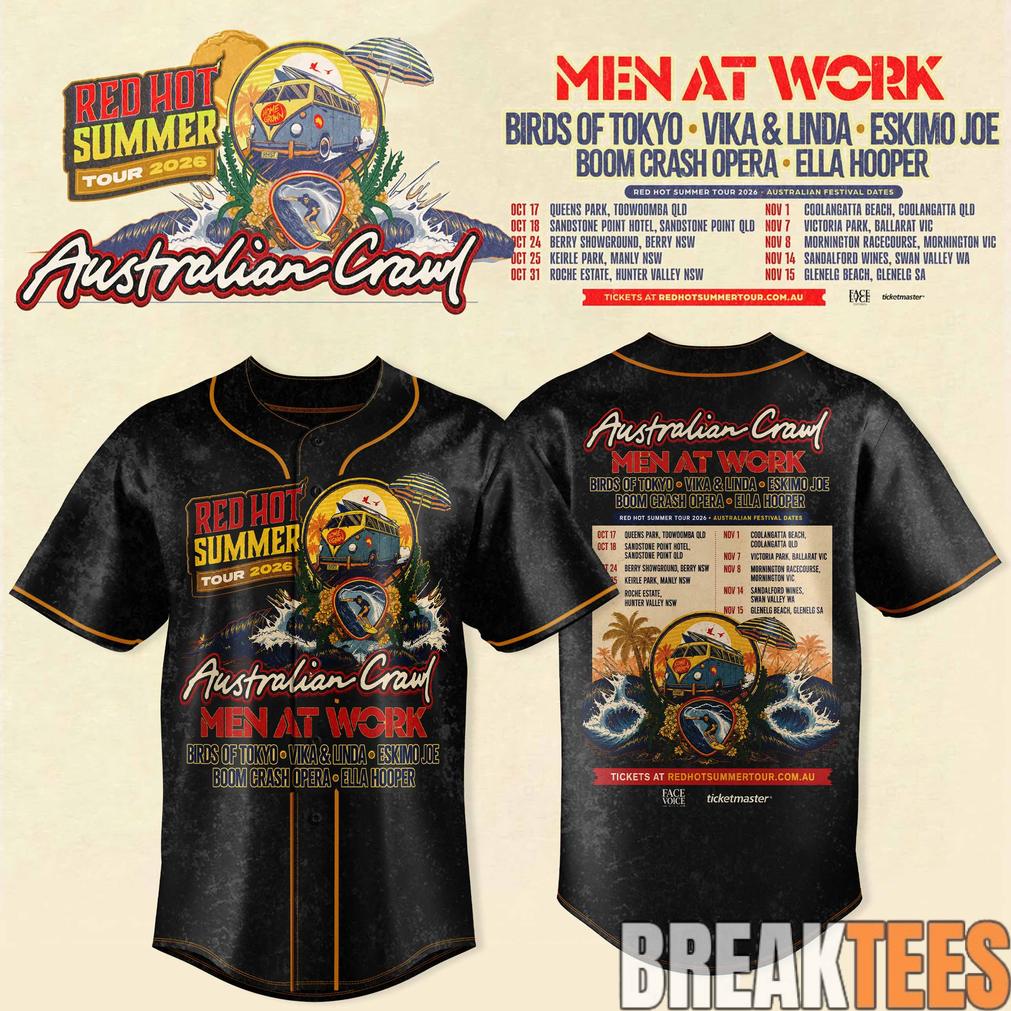 Australian Crawl – Red Hot Summer Tour 2026 Baseball Jersey