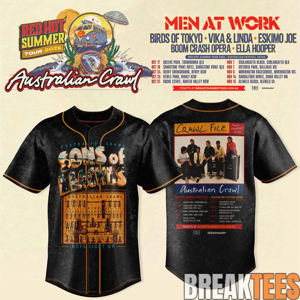 Australian Crawl – Red Hot Summer Tour 2026 Baseball Jersey