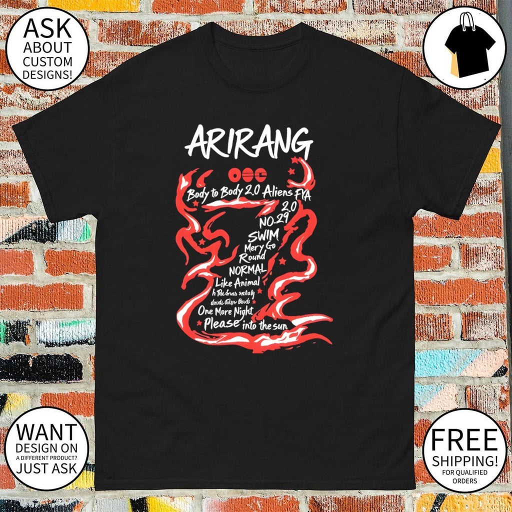 BTS Inspired Arirang Kpop Minimalist body to body 2.0 aliens shirt