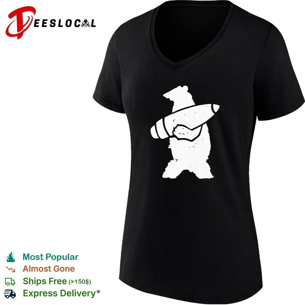 Bear holding rocket missile mascot shirt