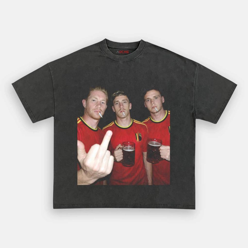 Belgian Afterparty Trio Drunk Smoke Middle Finger Shirt