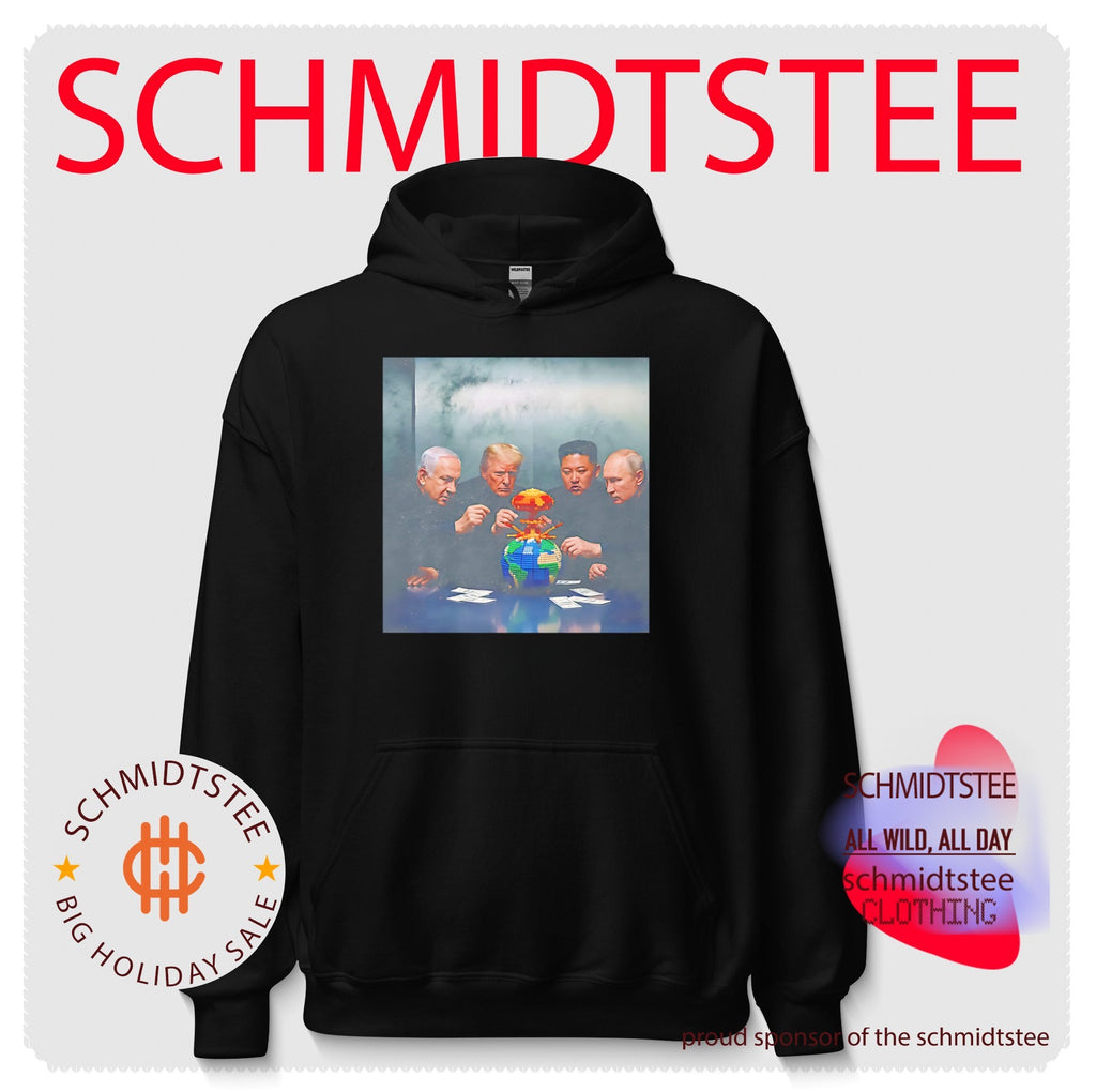 Benjamin Netanyahu Donald Trump Kim Jong Un Vladimir Putin playing LEGO model of the Earth shirt