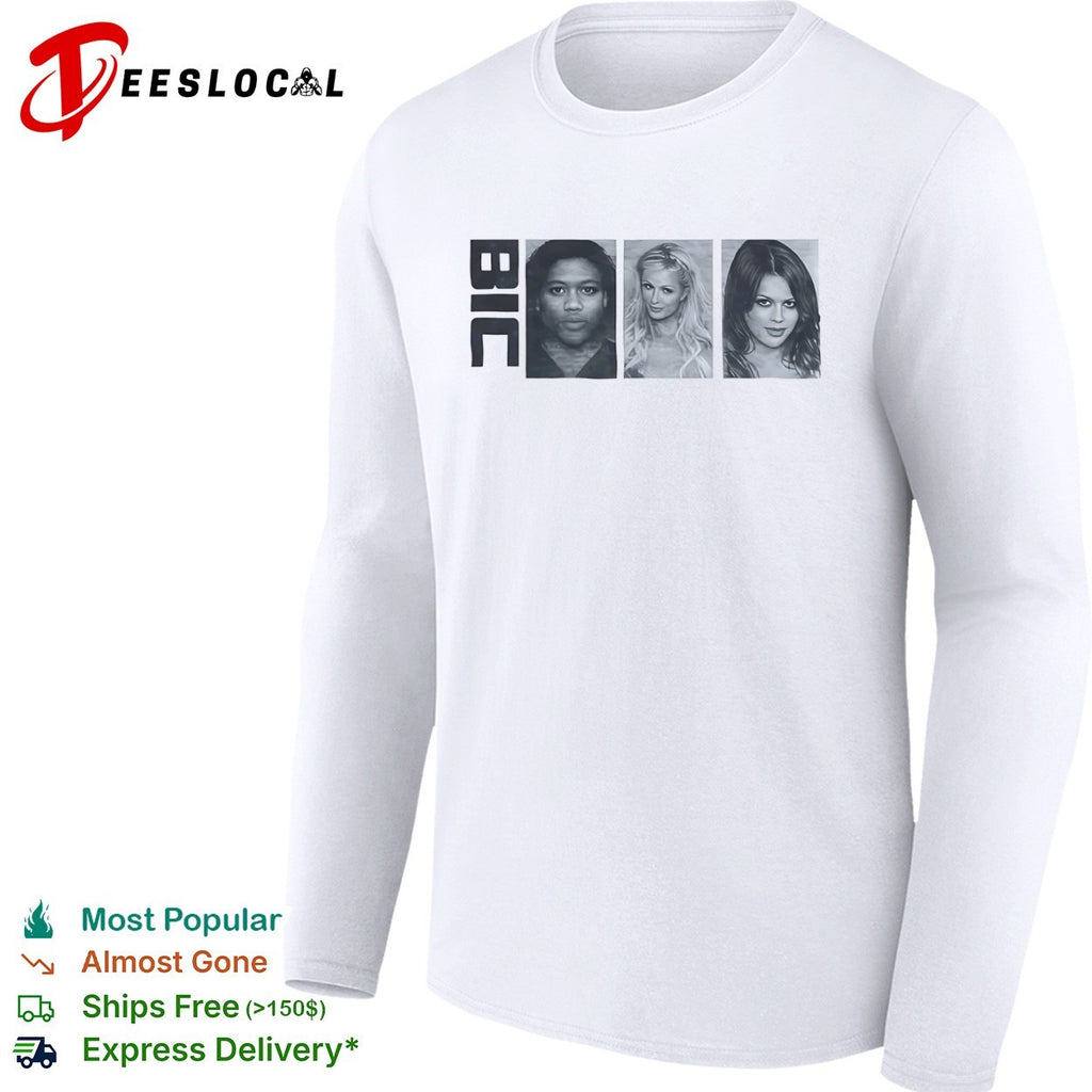 Bic pen company logo with celebrity faces shirt