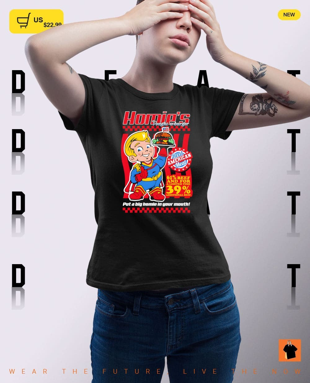 Big Homie Burger Homie’s Vought-a-burger Real American meat shirt