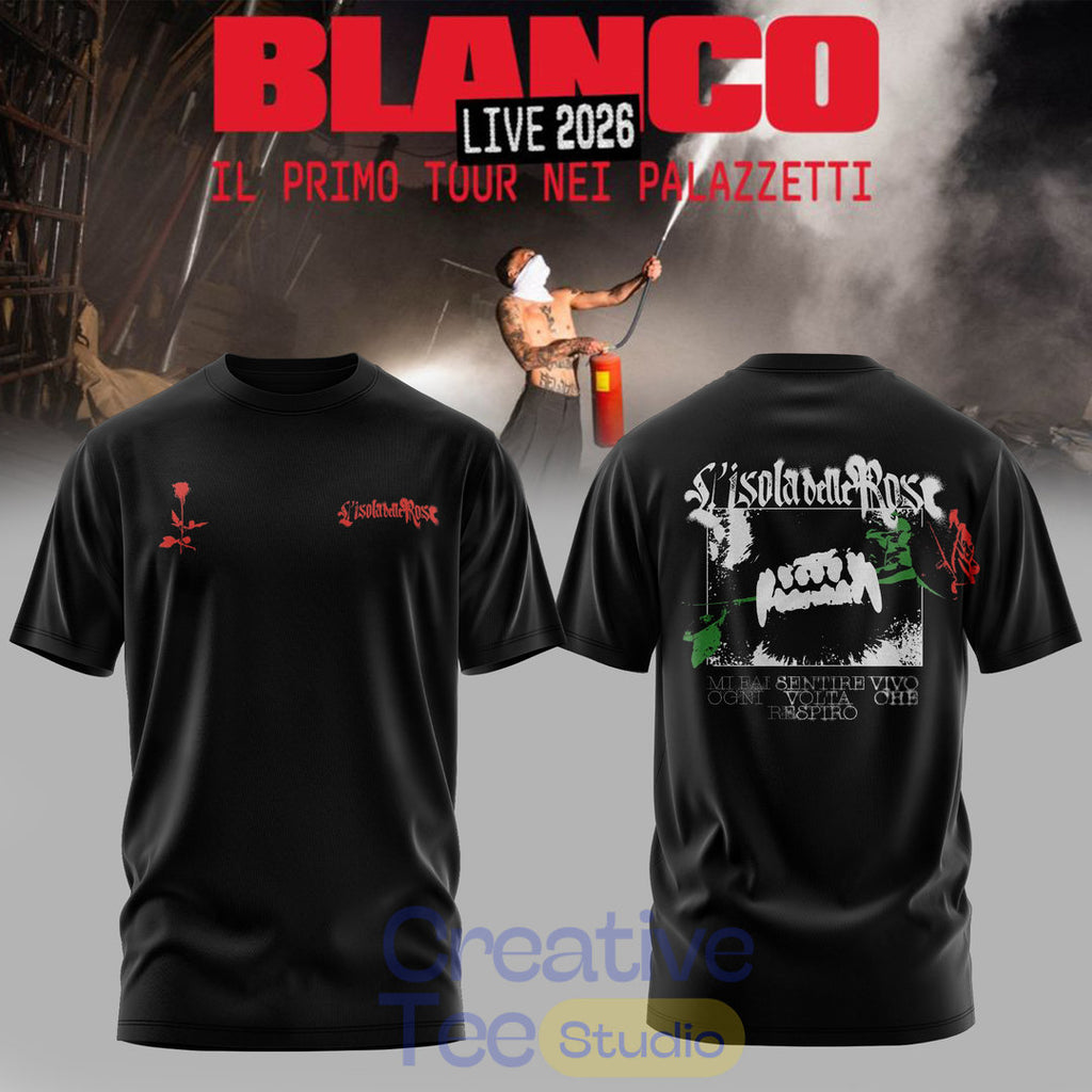 Blanco Island of Roses Tour Edition Black Tee Hoodie