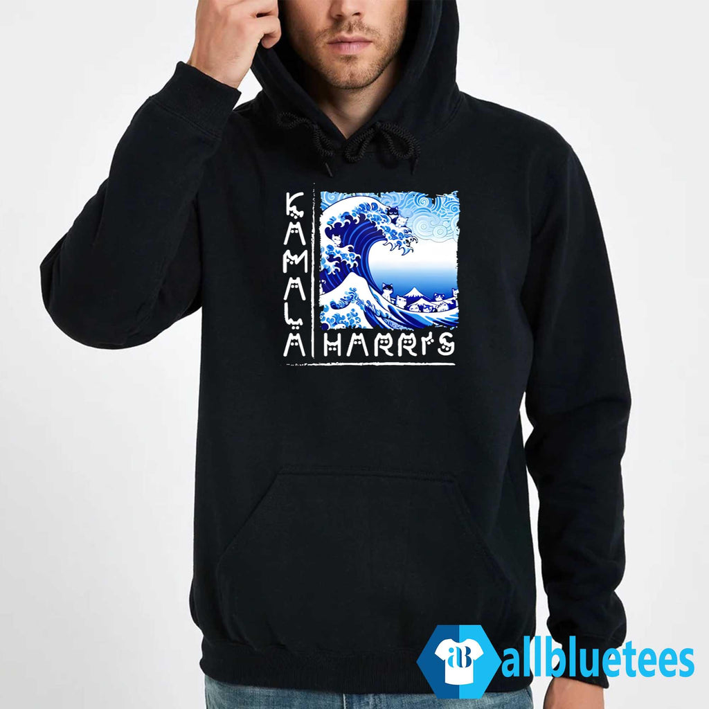 Blue Cats Wave Kamala Harris Cat Letterings Shirt