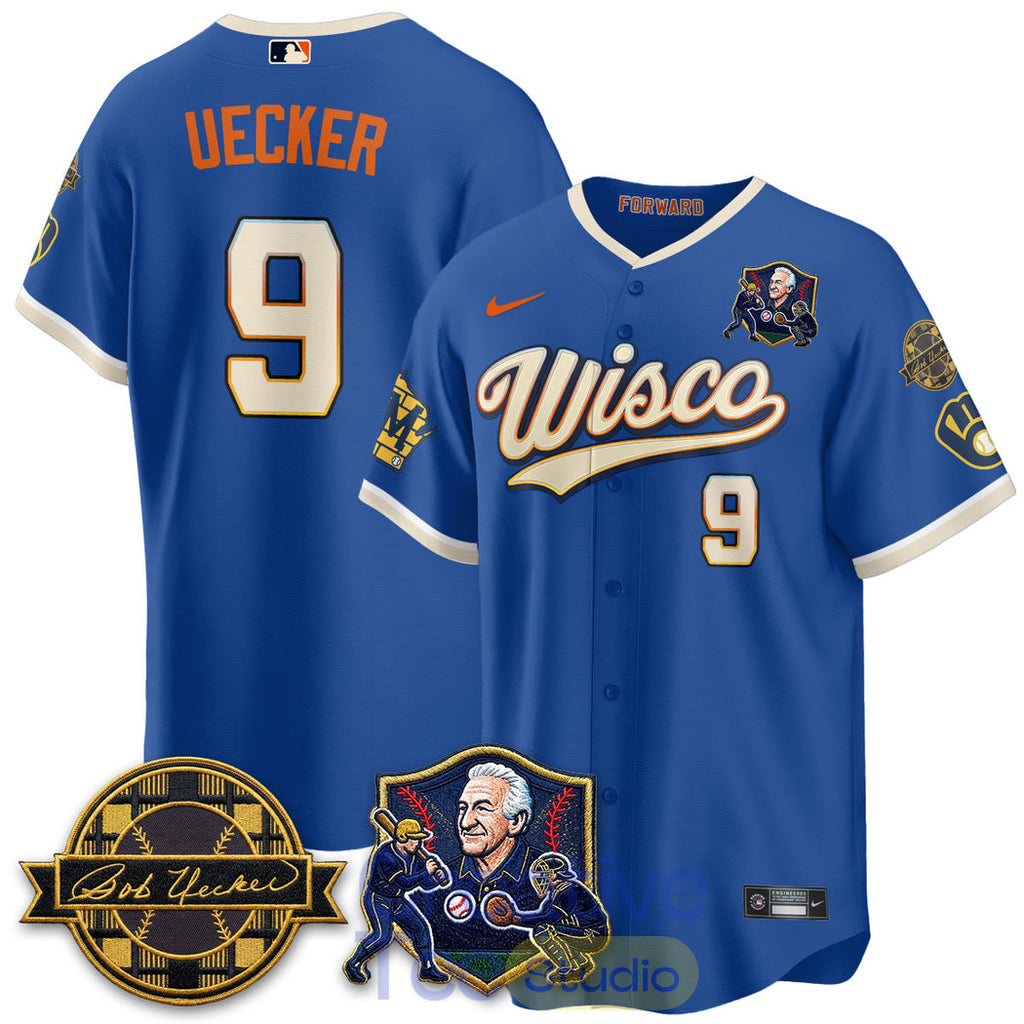 Bob Uecker 54 SSs for Milwaukee Brewers Custom Baseball Jersey
