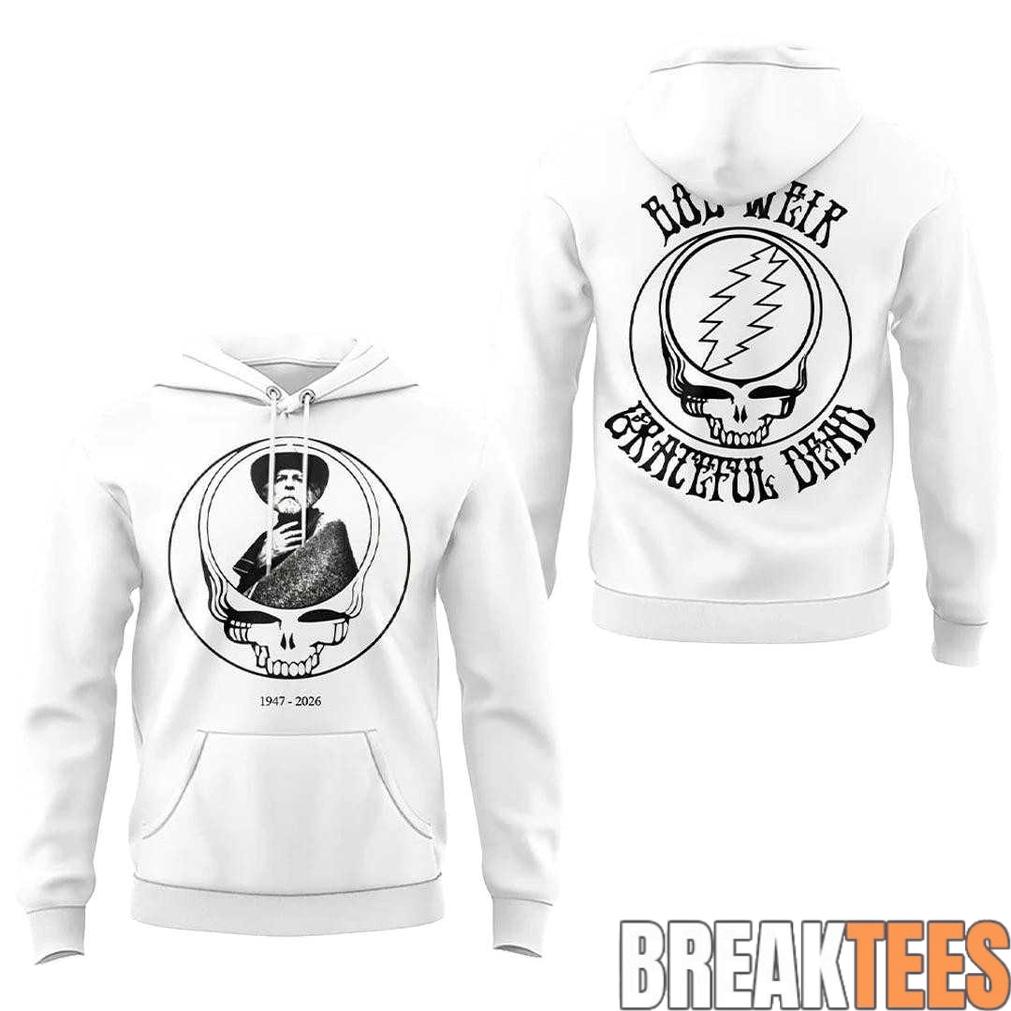 Bob Weir In Loving Memory White Hoodie