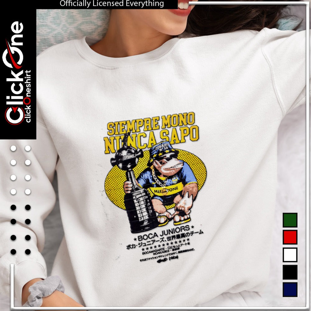 Boca Juniors Siempre Mono Nunca Sapo 12 Monkey Holding Trophy Wearing Hat shirt