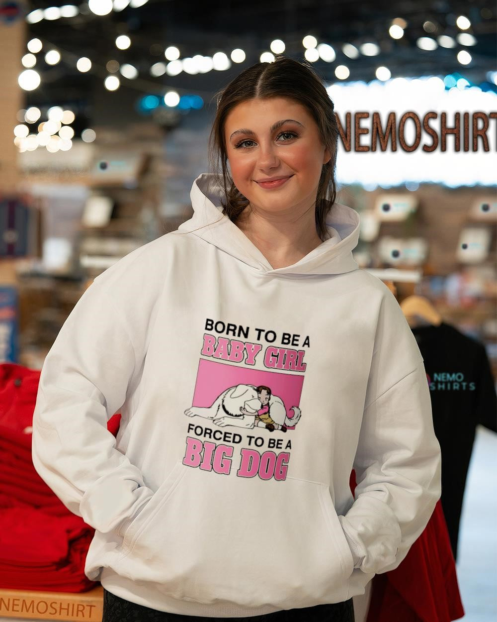 Born to be a baby girl forced to be a big dog with children shirt