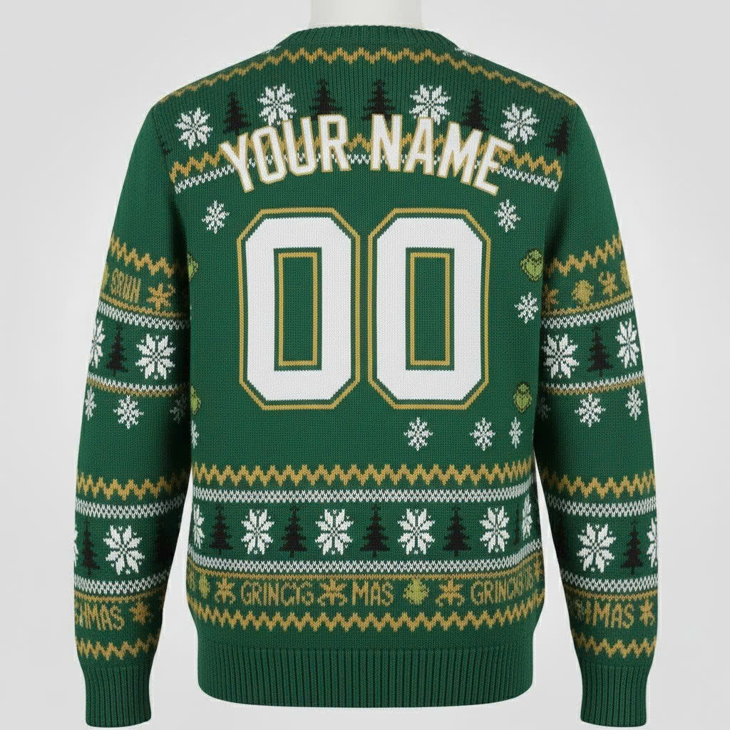 Boston Celtics x The Grinch Ugly Christmas Sweater – Green & White “Grinchmas” Knit