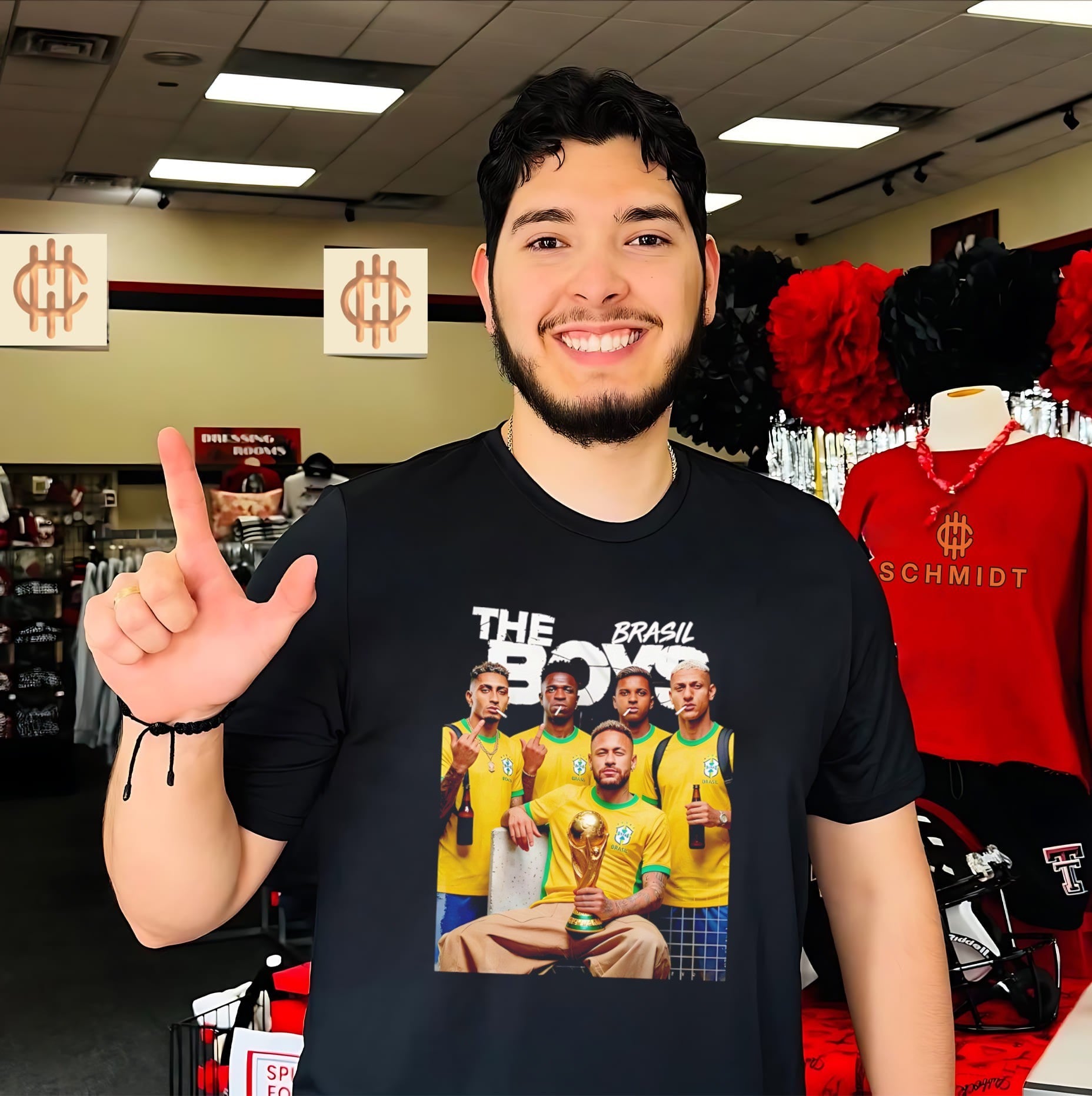 Brazil FC the Boys 2026 World Cup squad holding trophy shirt