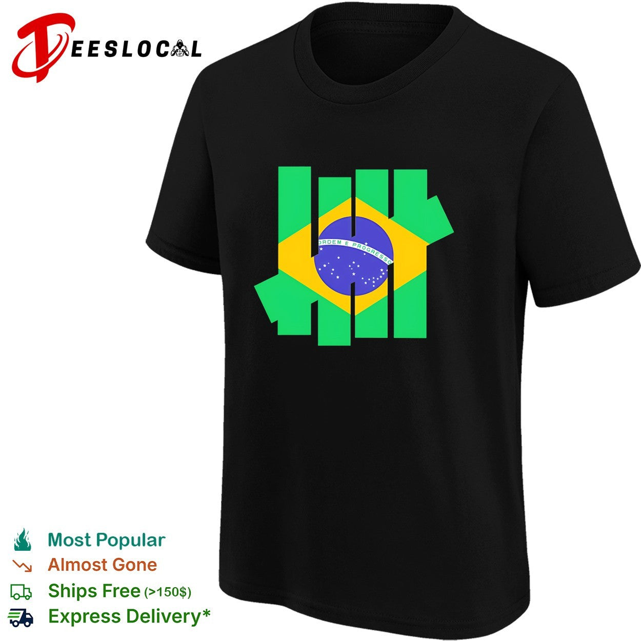 Brazil flag x Undefeated logo shirt