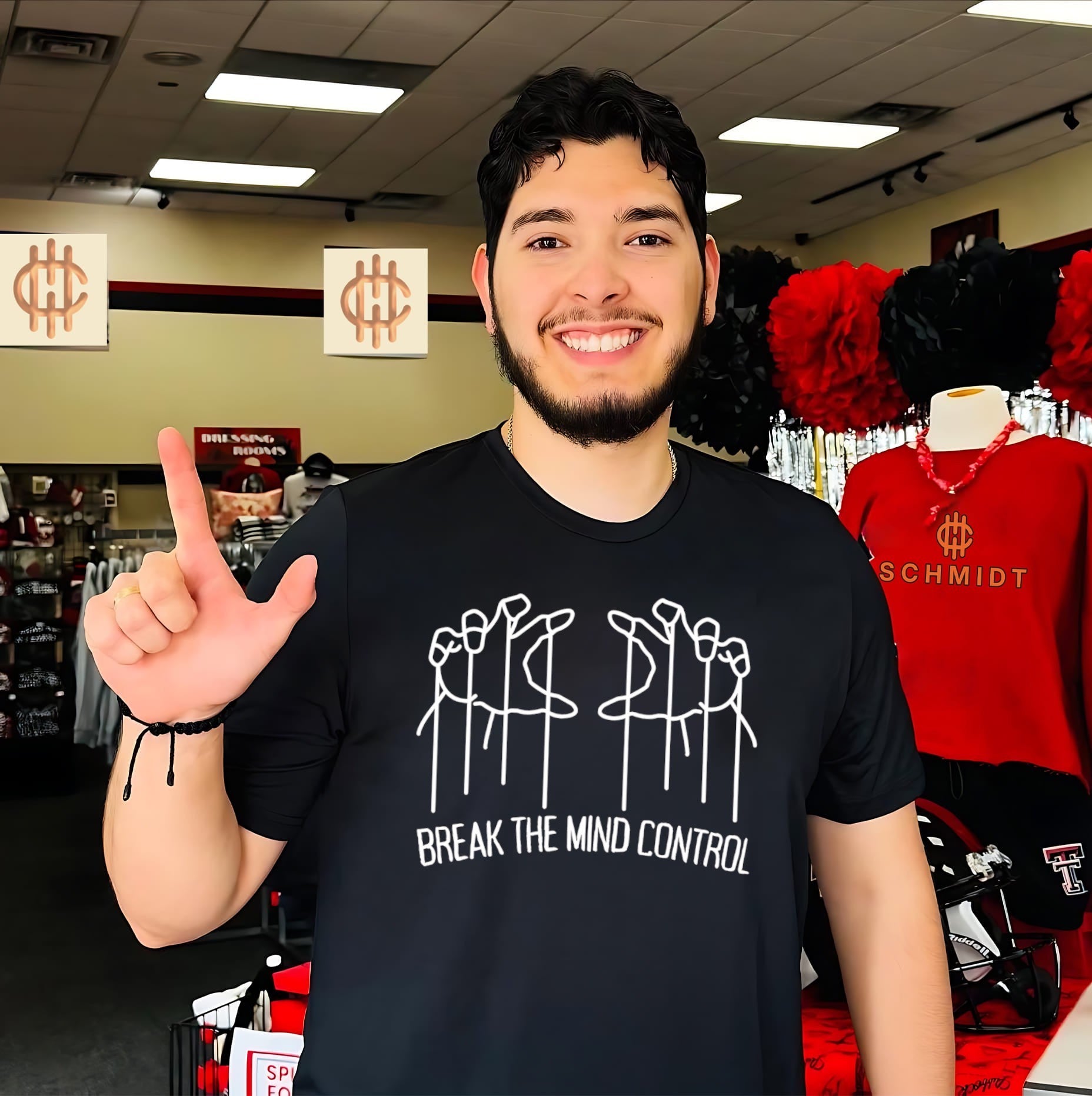 Break the mind control simple hand doodle art shirt
