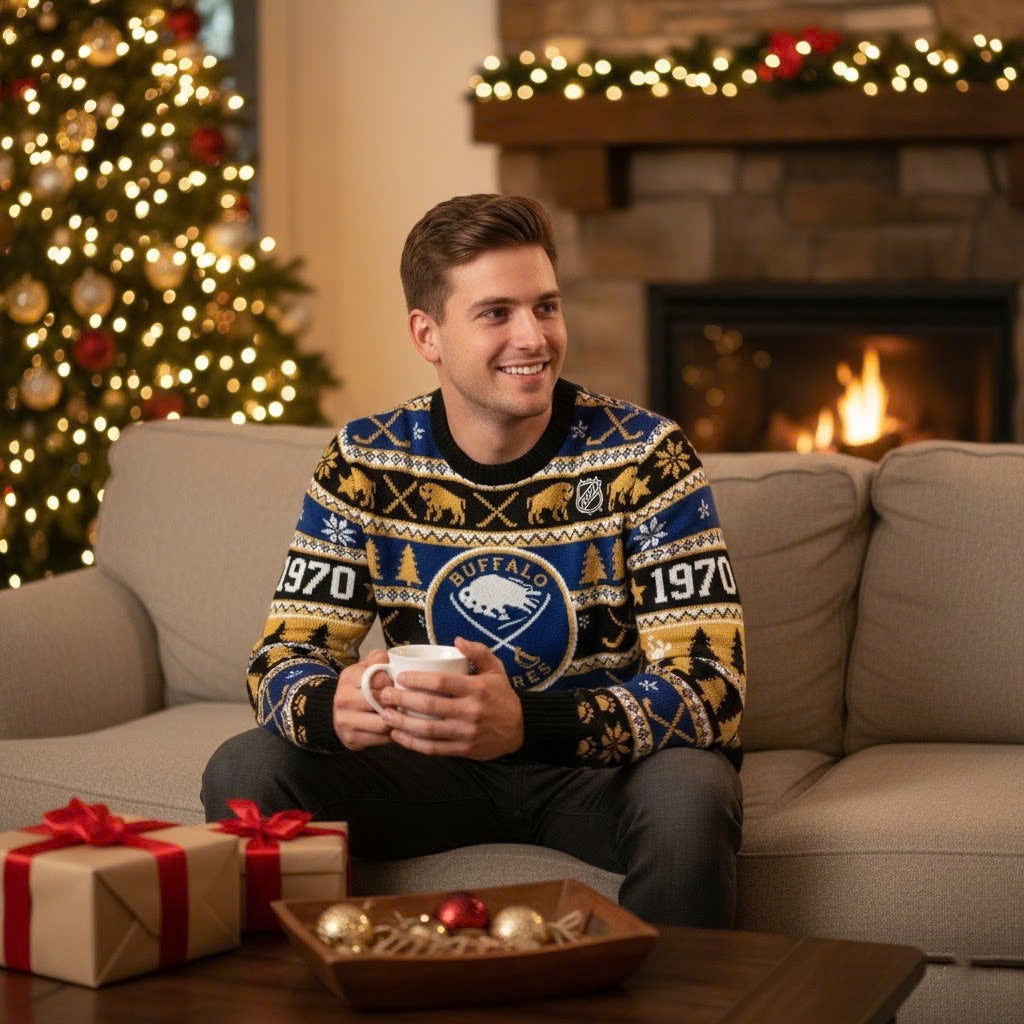 Buffalo Sabres NHL Ugly Christmas Sweater – Blue & Gold Fan Holiday Jumper