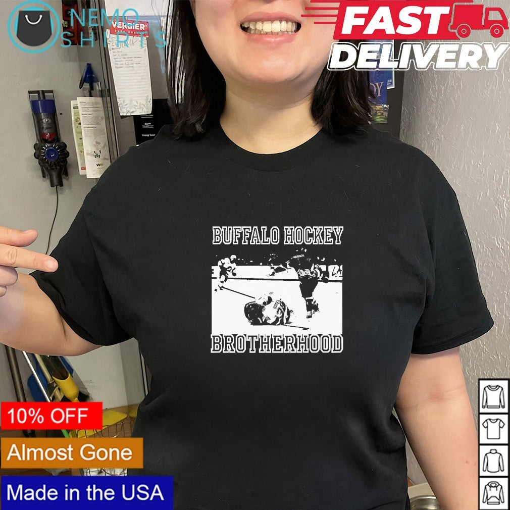 Buffalo hockey brotherhood Brandon Hagel ejected Rasmus Dahlin fight shirt