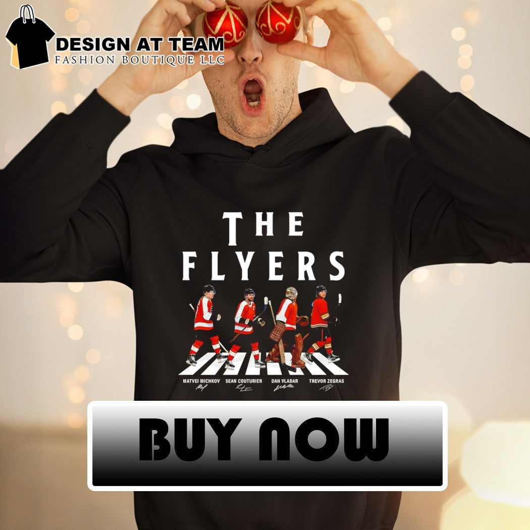 C Matvei Michkov Sean Couturier Dan Vladar Trevor Zegras The Philadelphia Flyers Abbey Road shirt