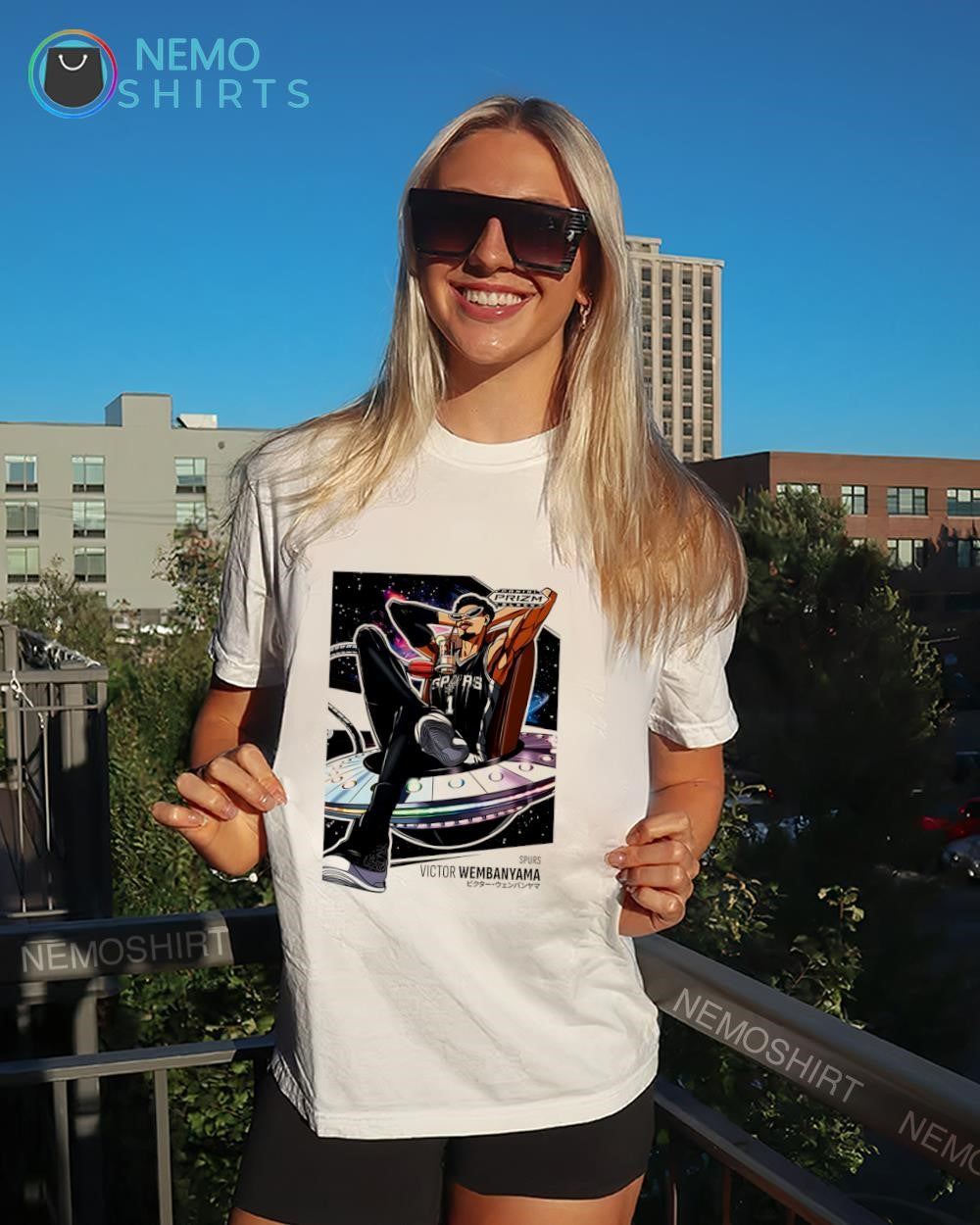 Manga Victor Wembanyama Spurs trading card shirt
