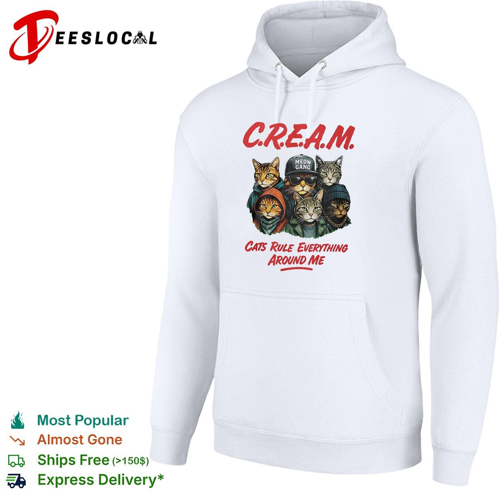 CREAM cats rule everything around me meow gang funny shirt