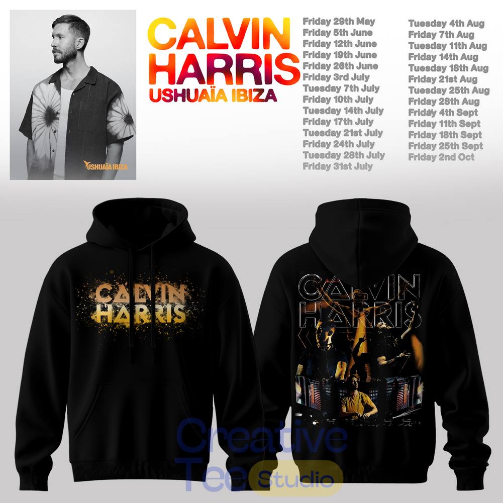 Calvin Harris Electronic Dance Music Festival Tour Tee Hoodie – Ibiza Summer Party DJ Fan Pullover Gift