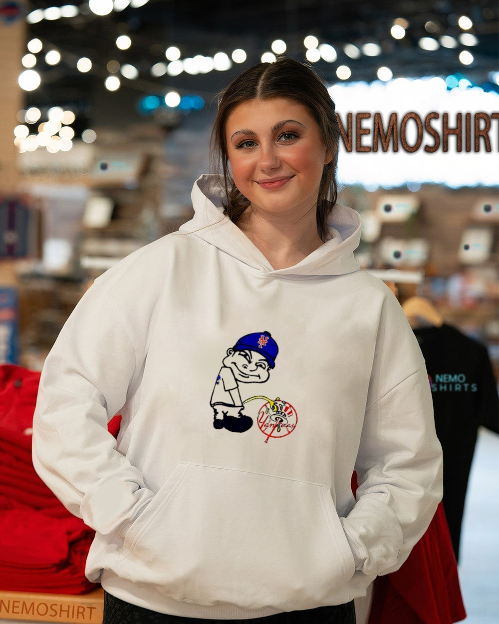 Calvin New York Mets vs Yankees parody shirt