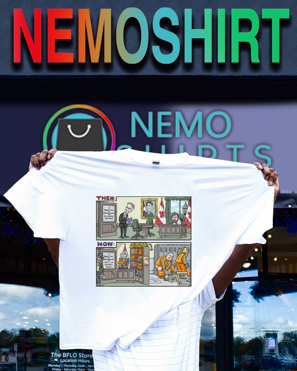 Canadian climate action then and now shirt