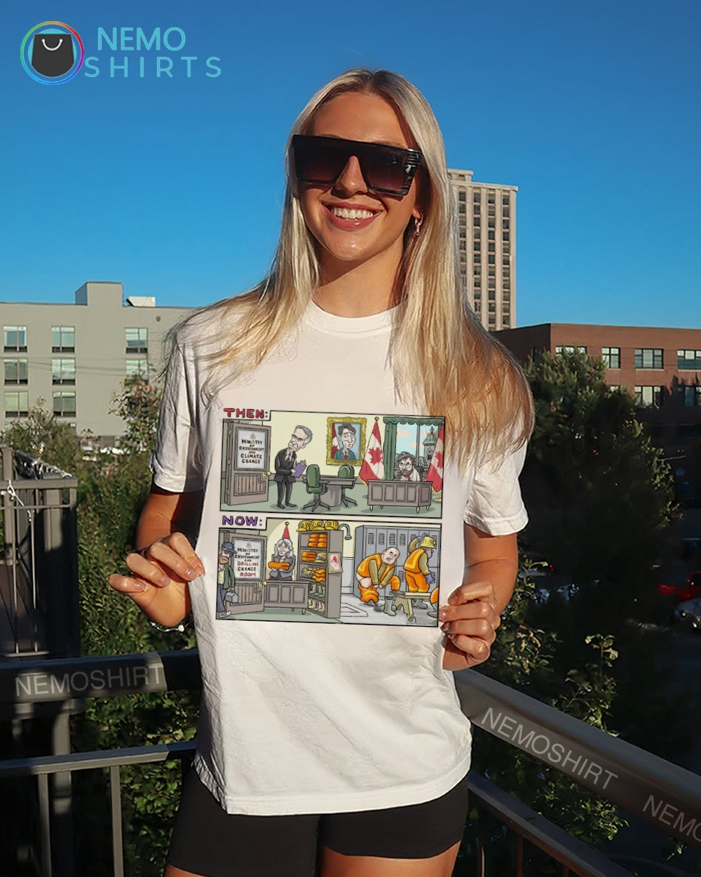 Canadian climate action then and now shirt