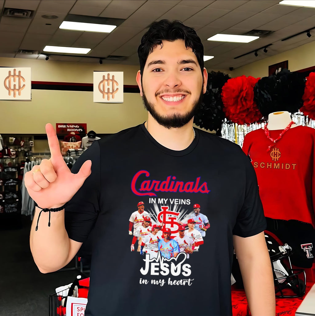 Cardinals in My Veins Jesus in My Heart St Louis Cardinals shirt