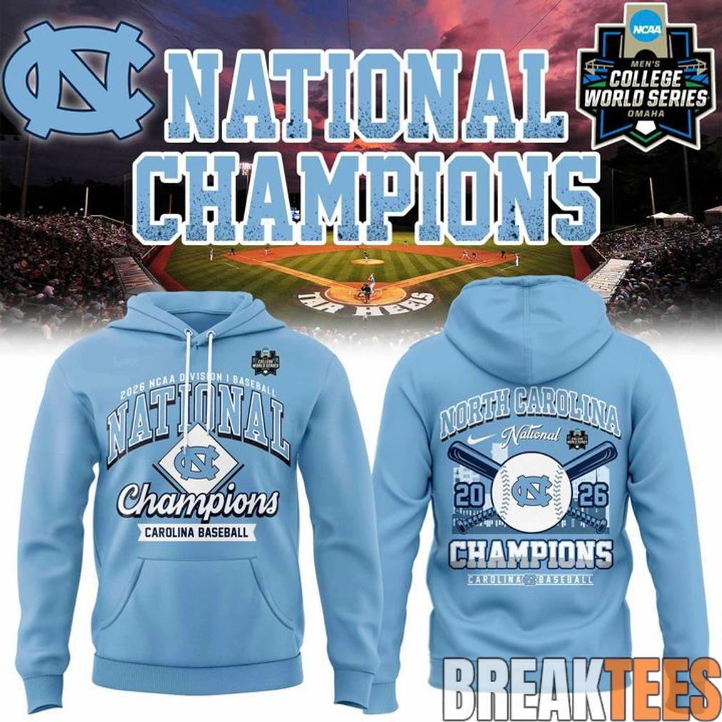 Carolina Baseball Blue 2026 NCAA Division I Baseball National Champions Hoodie